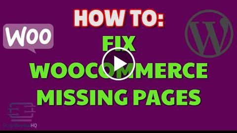 Fix Woocommerce missing default pages WordPress